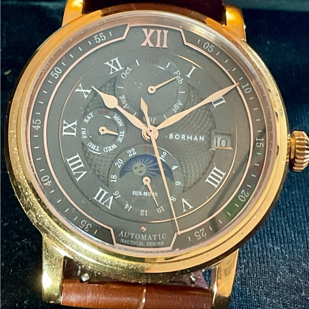 Euc Borman Multifunction Automatic Moon Phase Wat… - image 8